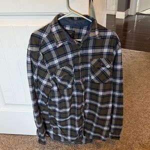 Jachs Green and White Plaid Men's Shirt